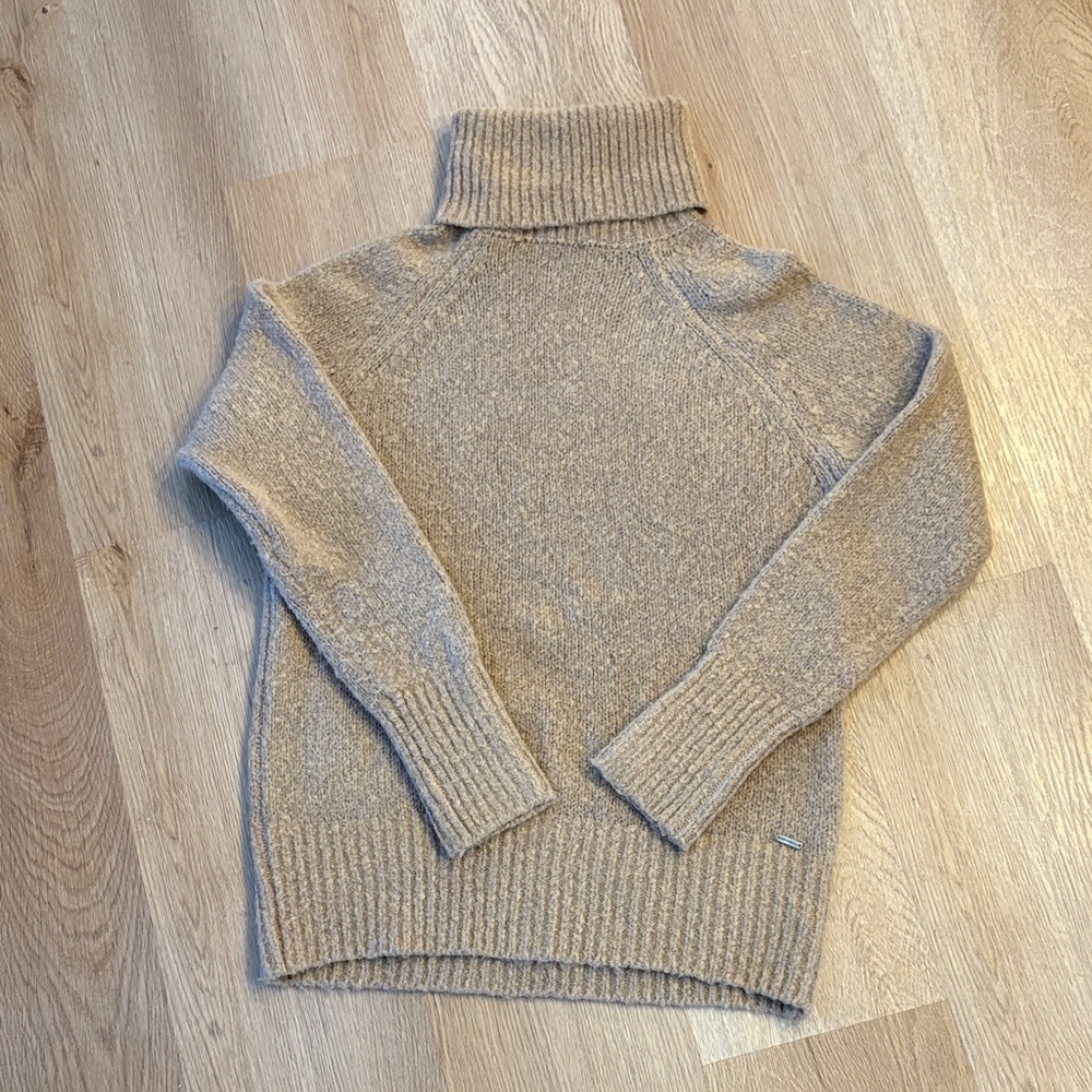 Aeropostale Women's Beige Cowl Neck Sweater